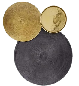 Adorno 3 Platos Oro - Negro Pared