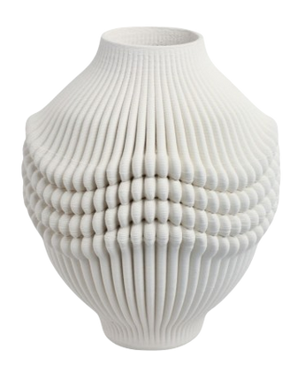 JARRON GRANDE DE PORCELANA 3D COLOR MARFIL