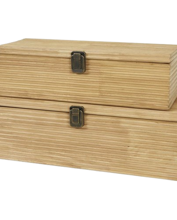 JUEGO DE CAJAS DE MADERA  RECTANGULARES 2PZS