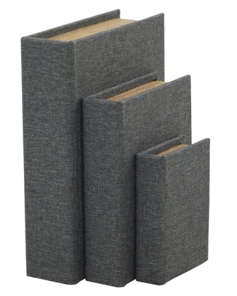 SET DE 3 CAJAS LIBROS GRIS