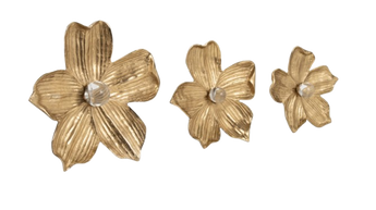 FLORES DE PARED DORADAS ROMMIE
