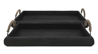 SET DE 2 BANDEJAS NEGRAS (CHAROLAS)