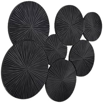 ACCESORIO DE PARED RAYADO DE METAL NEGRO 024