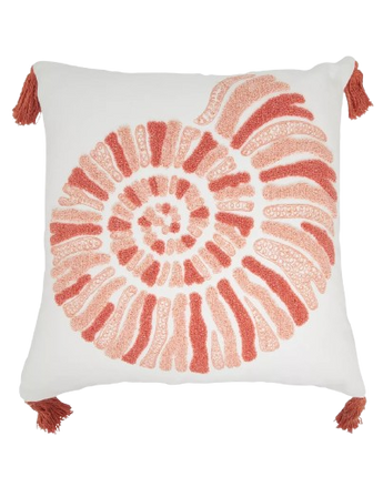 COJIN CARACOL BORDADO CORAL