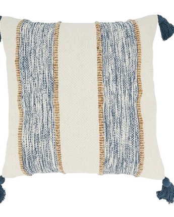 COJIN CON BORLAS A RAYAS NAVY BLUE